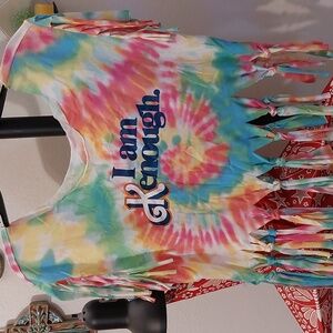 Tie dye "I am kenough" altered crop top